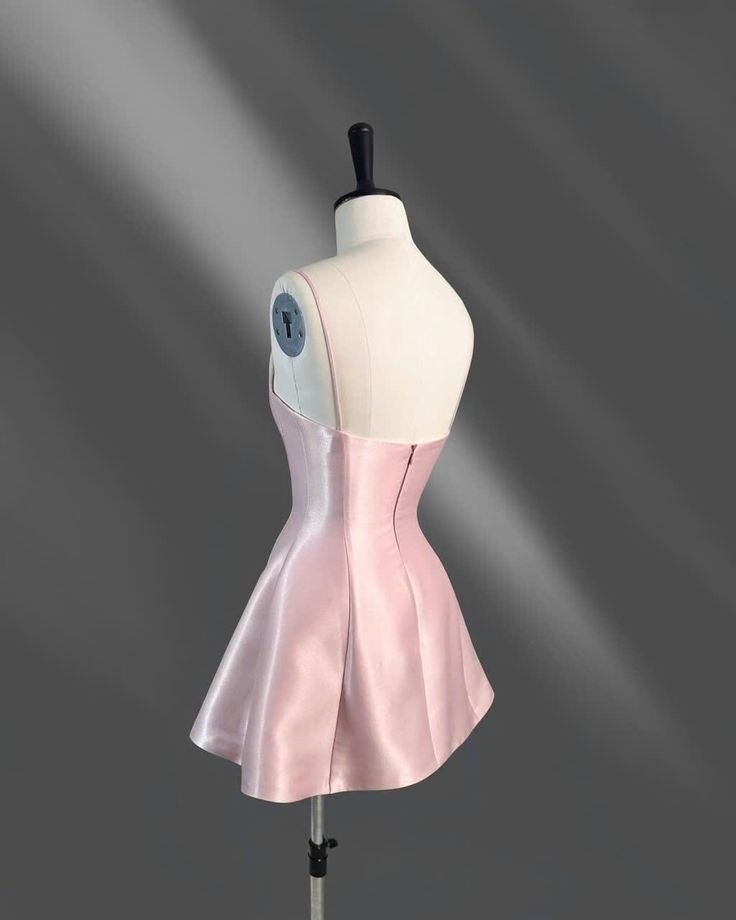 Simple Pink A Line Mini Bridal Dress Homecoming Dress Y8800