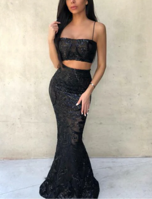 White Two Pieces Mermaid Wedding Dress Sexy Beach Wedding Dress Y1386