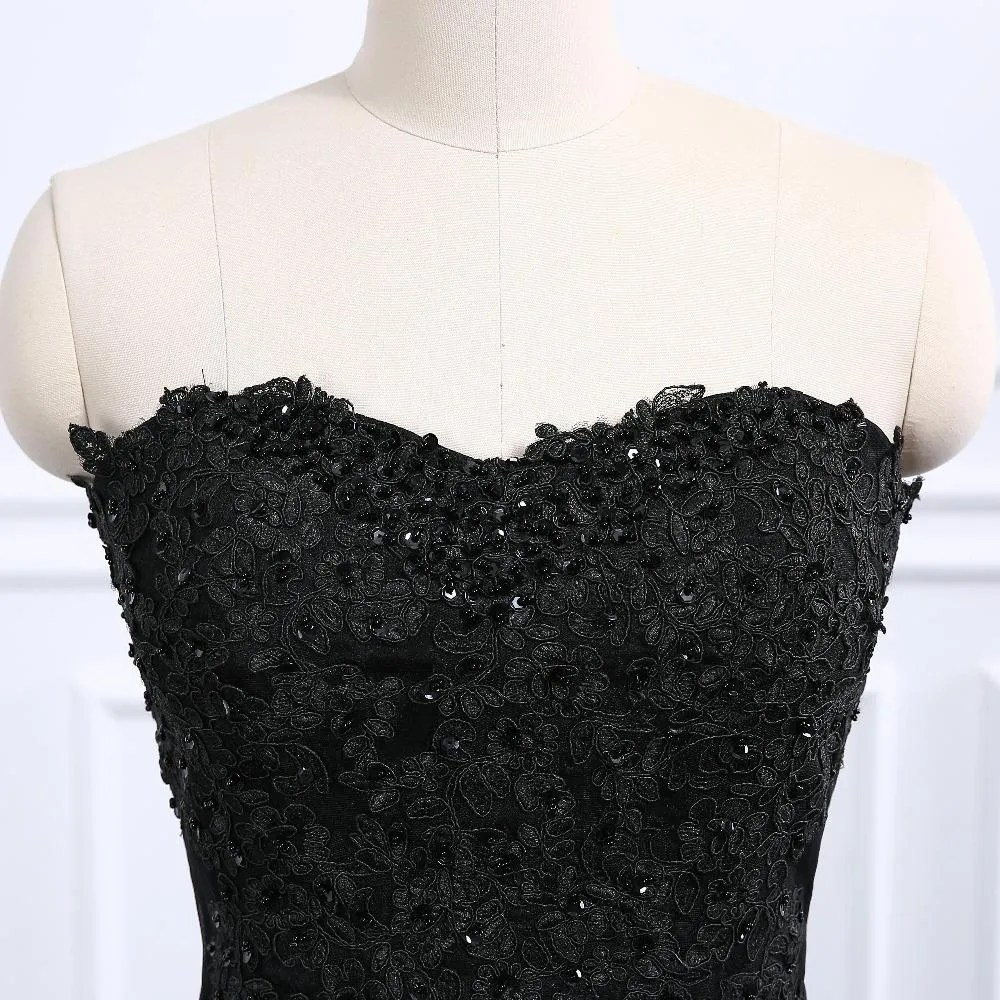Sweetheart Neckline Black Mermaid Wedding Dress Y1776