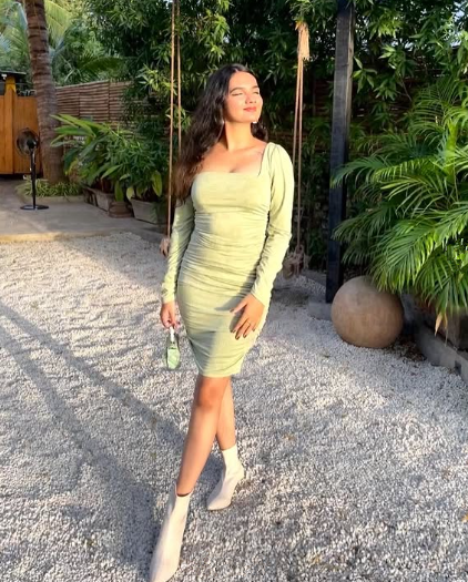 Cute Sage Green Short Homecoming Dress with Long Sleeves,Sexy Party Dress Y1913