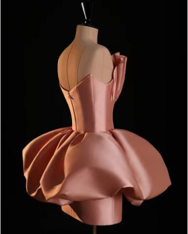 Beautiful Pink Strapless Pleated Homecoming Dress Birthday Dress Y8831