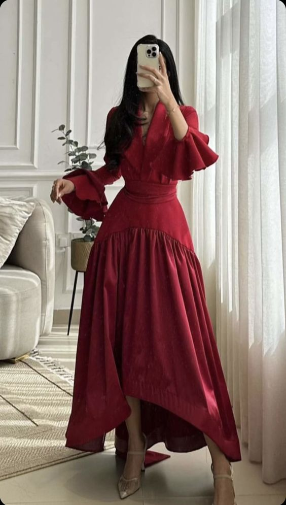 A-line Long Sleeves Prom Dress,Fashion Party Gown Y6147