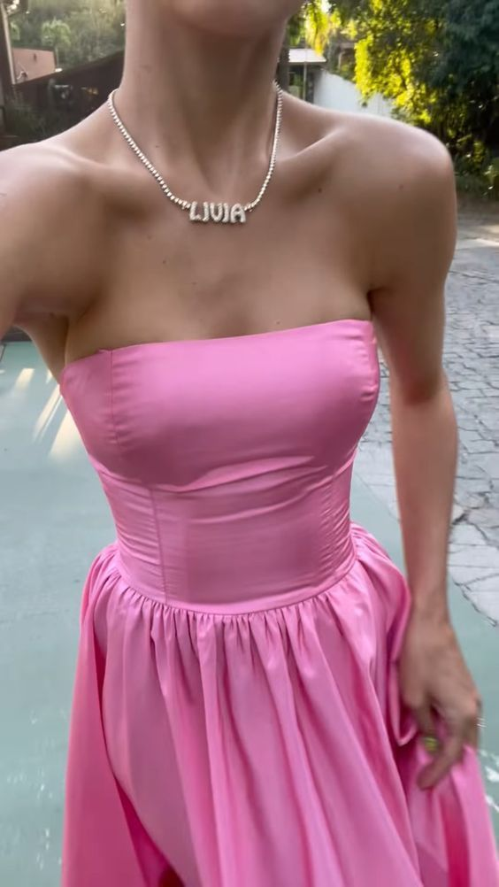 Pink Leg Split Prom Dress,Women Sexy Elegant Party Dresses Y3025