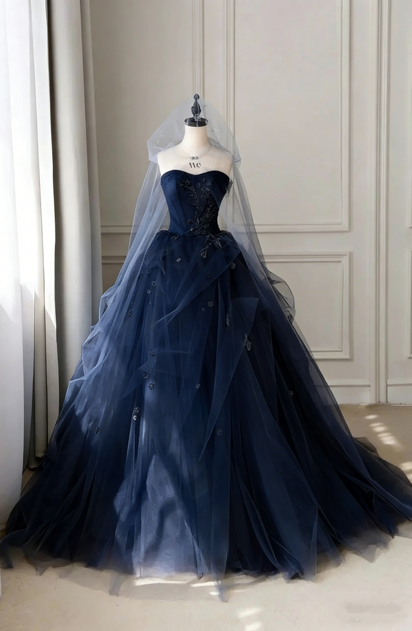 Fantasy Blue Tulle Ball Gown,Blue Sweet 16 Dress,Fairy Dress  Y2398
