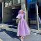 Modest Purple A-line Prom Dress,Muslim Dress Y7005