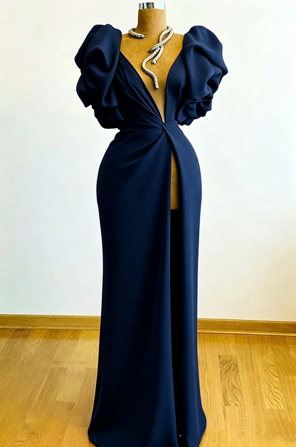 High Split Mermaid Long Evening Dress Hot Pink African Party Dress Y1900