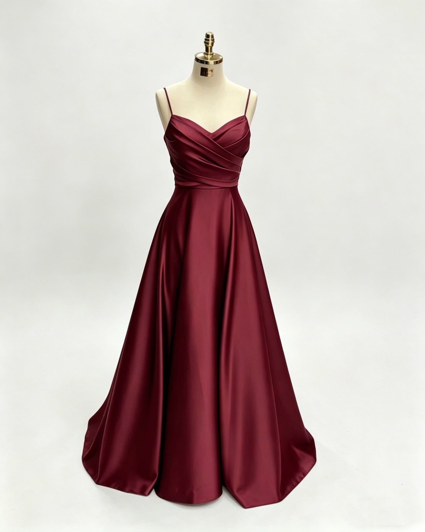 Green Women Satin Cheap Prom Dresses A Line Spaghetti Straps Long Girls Formal Evening Party Gowns Christmas Wears  Y4578