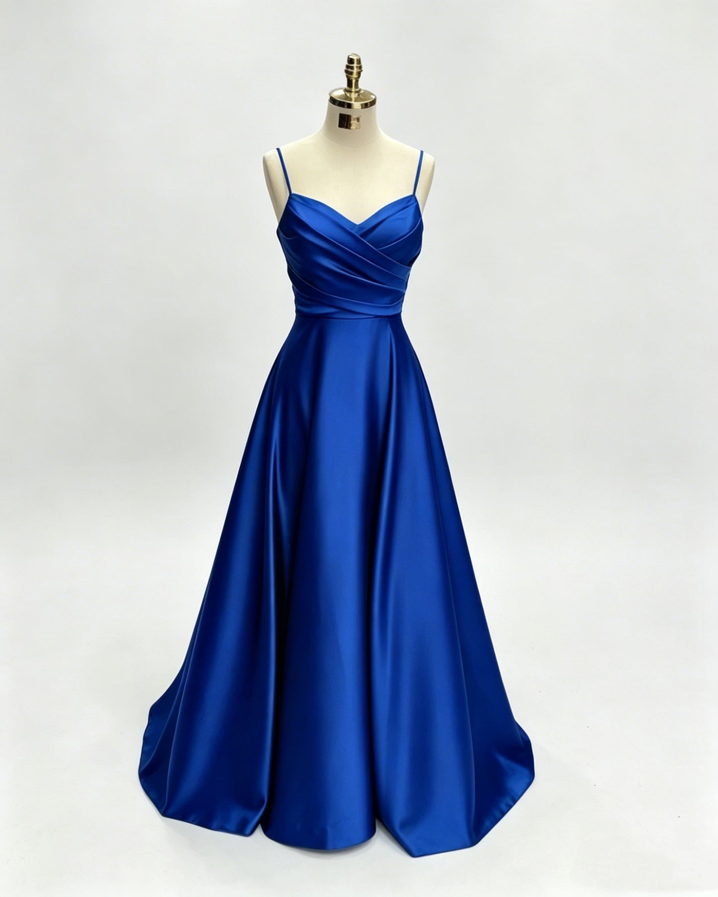 Green Women Satin Cheap Prom Dresses A Line Spaghetti Straps Long Girls Formal Evening Party Gowns Christmas Wears  Y4578