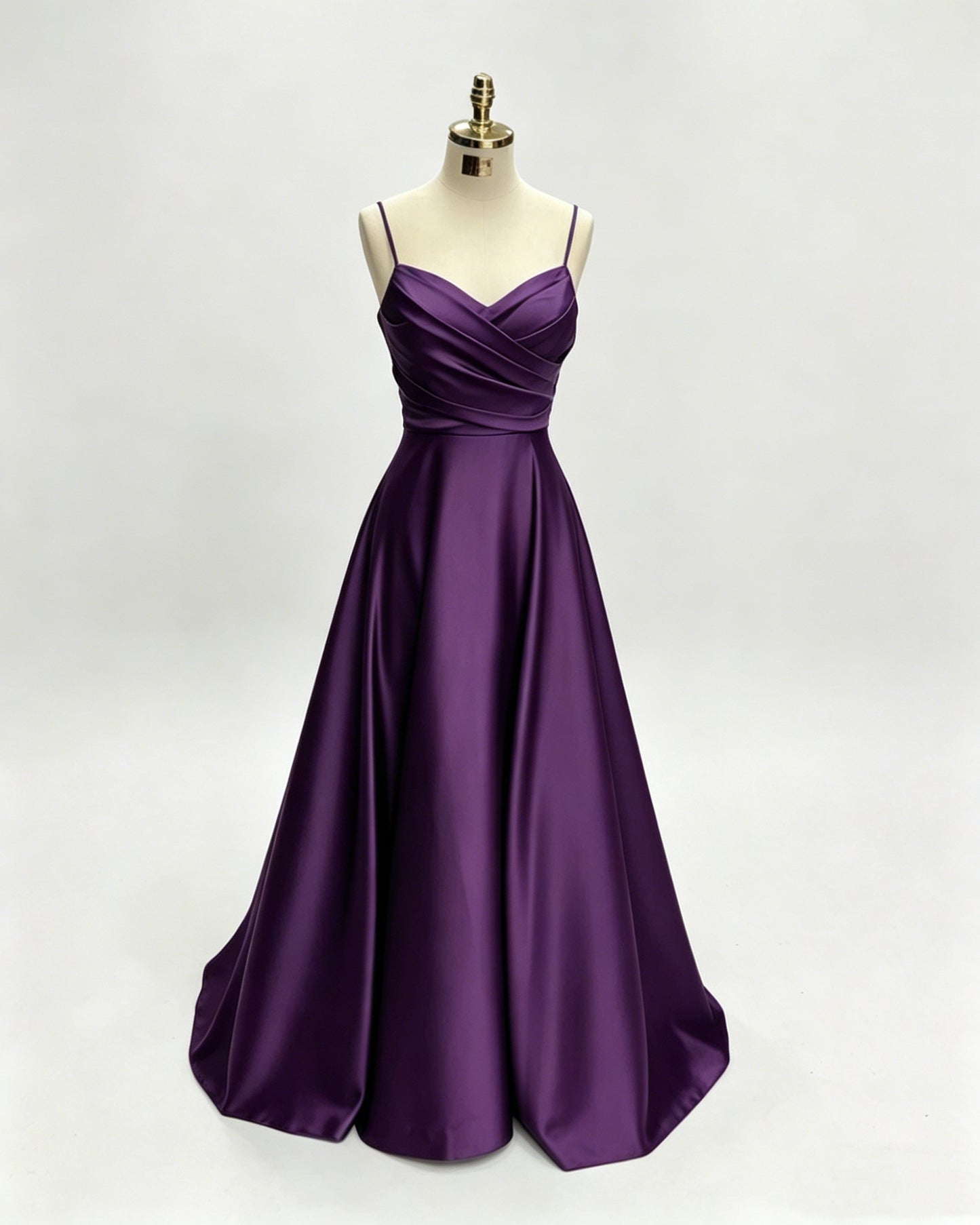 Green Women Satin Cheap Prom Dresses A Line Spaghetti Straps Long Girls Formal Evening Party Gowns Christmas Wears  Y4578