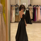 Black A-line Prom Dress,Black Senior Prom Gown Y6130