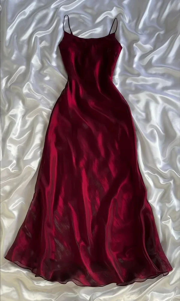 Burgundy Satin Long A Line Prom Dress Evening Dress Y7509