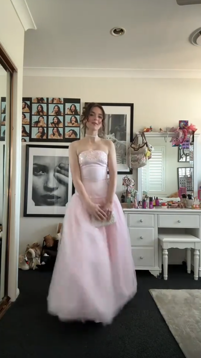 Sweet Strapless Pink Satin Tulle Sequin A Line Long Party Dress  SP4215