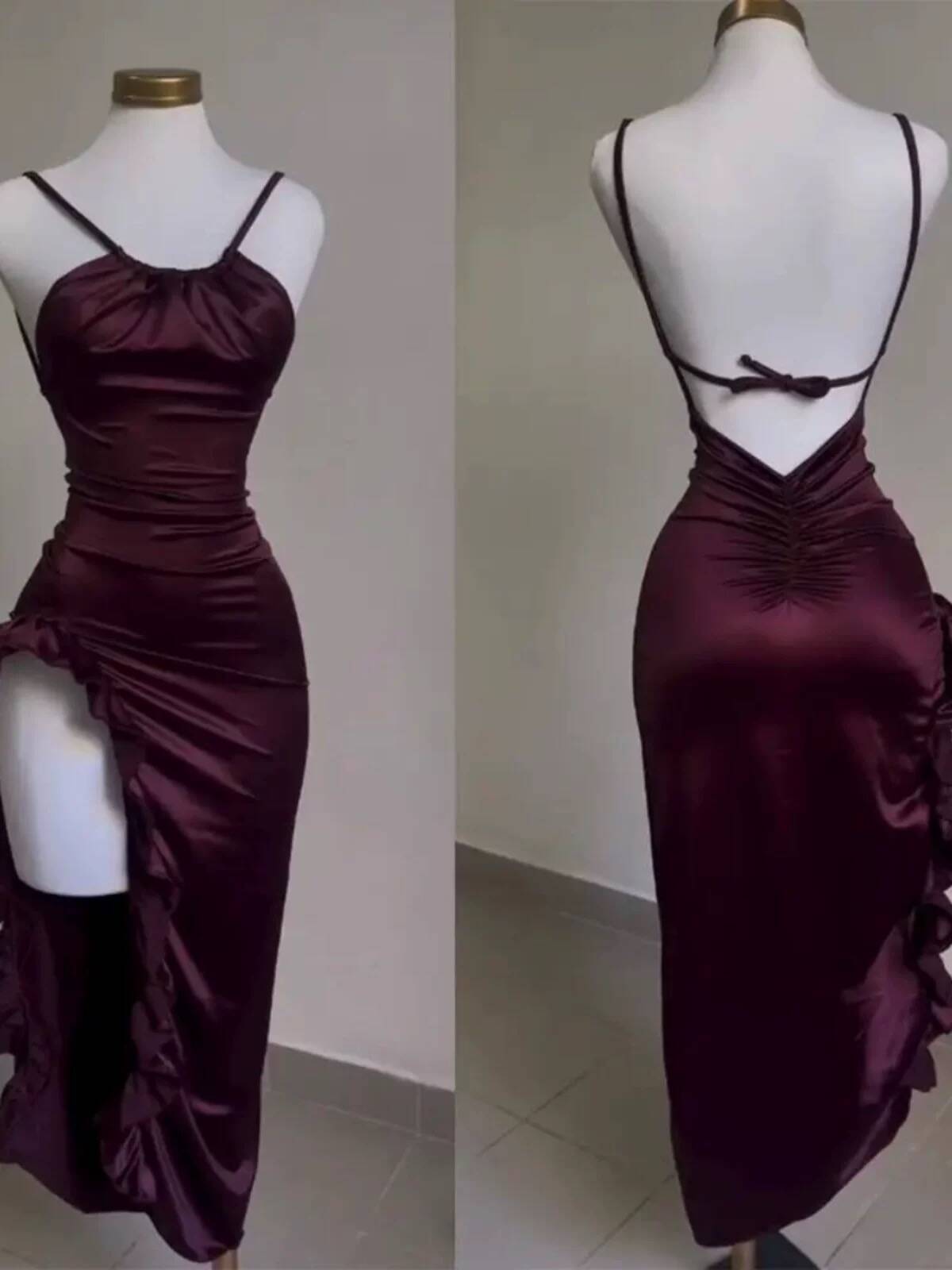 Chic Burgundy Tight Short Prom Dress,Fashion Party Gown Y7413