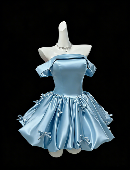 Cute Pink Strapless Satin A Line Homecoming Dress Formal Birthday Outfits With Bow SP1656
