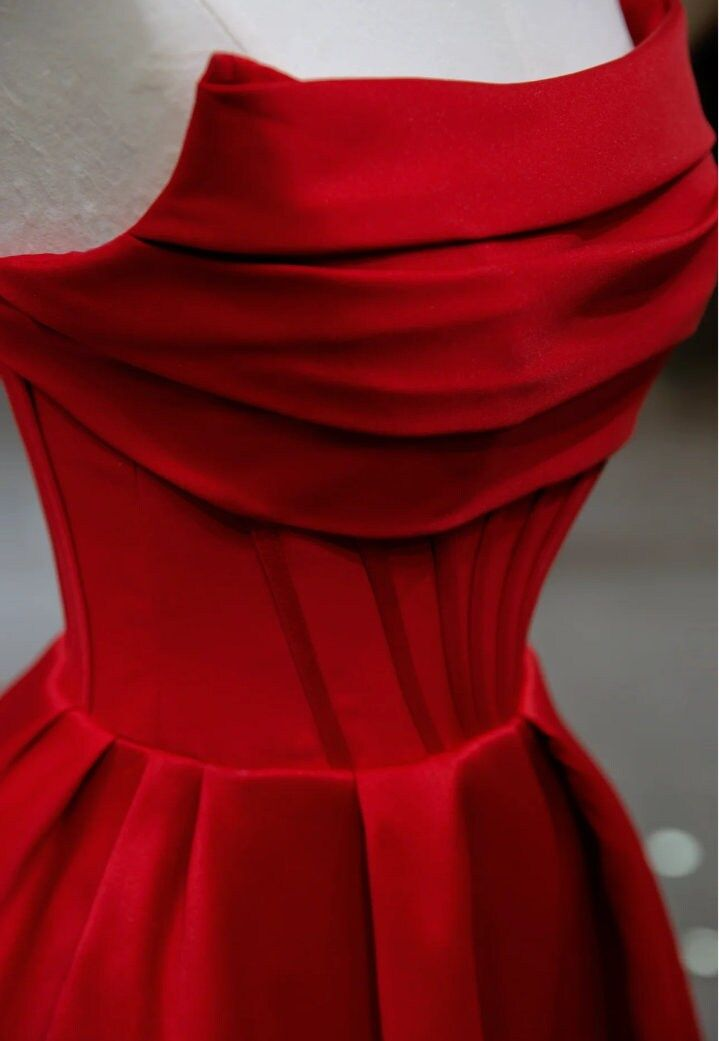 Stylish Flat Neck Satin Backless Pleated Floor Length A Line Evening Gown Prom Dress Y6331