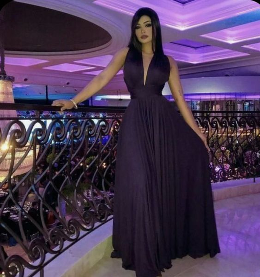 Sexy Deep V Neck Long Evening Dress Y5879