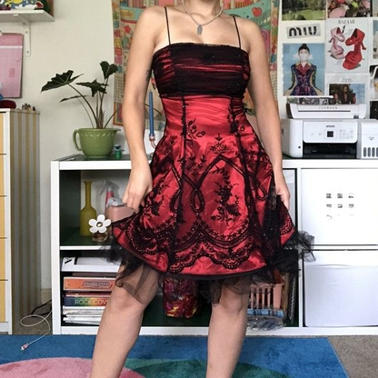 Vintage Hot Pink Spaghetti Strap Satin A LIne Short Homecoming Dress Cocktail Dress SP132