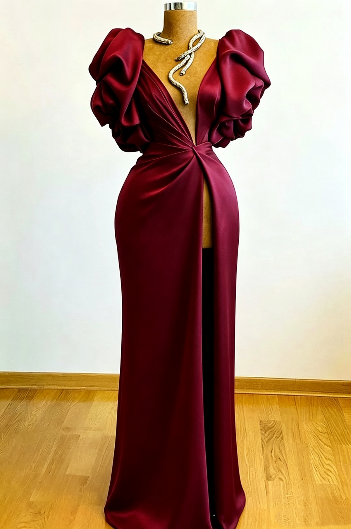 High Split Mermaid Long Evening Dress Hot Pink African Party Dress Y1900
