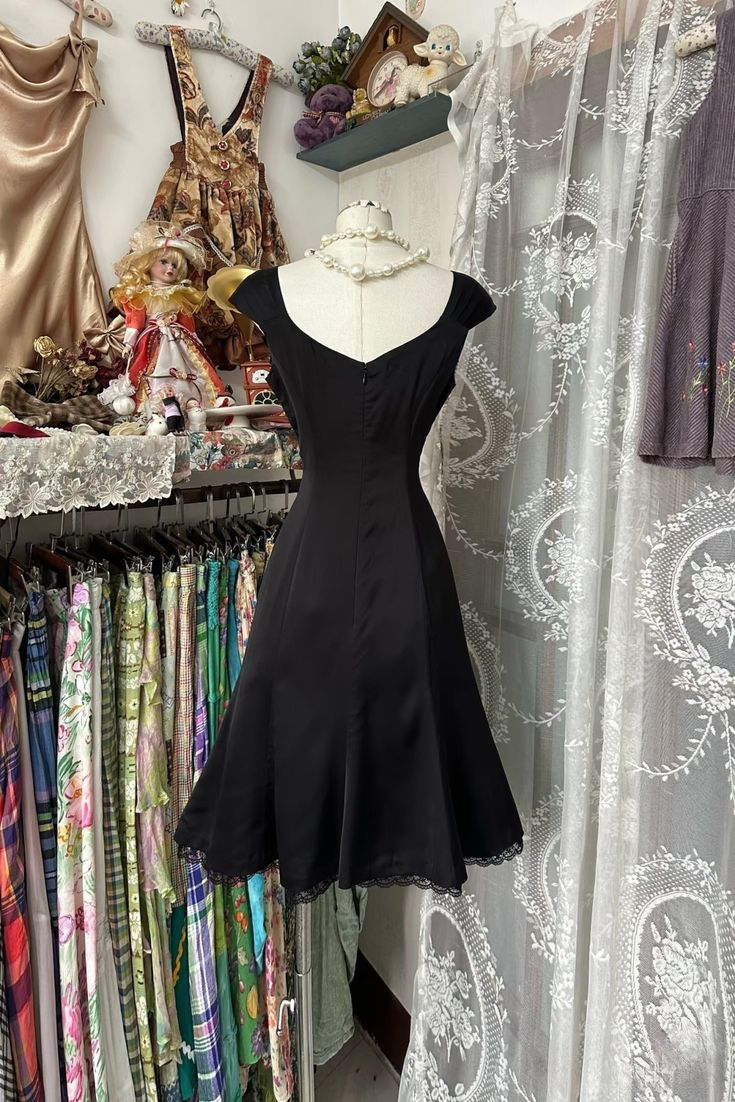Vintage Black Short Homecoming Birthday Dress Cocktail Dress Y8802
