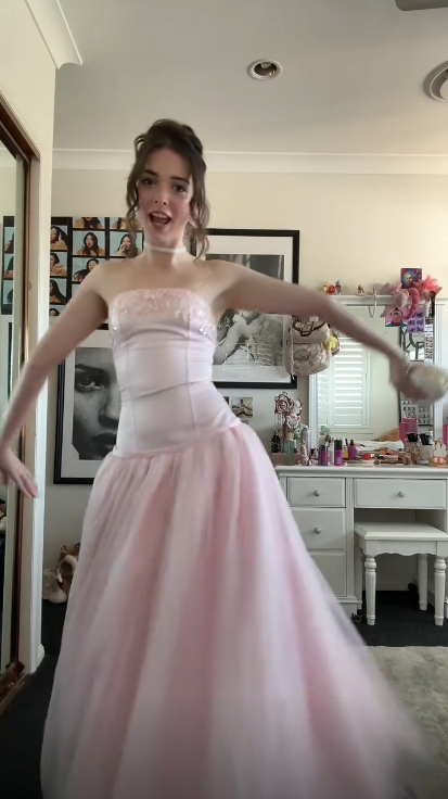 Sweet Strapless Pink Satin Tulle Sequin A Line Long Party Dress  SP4215