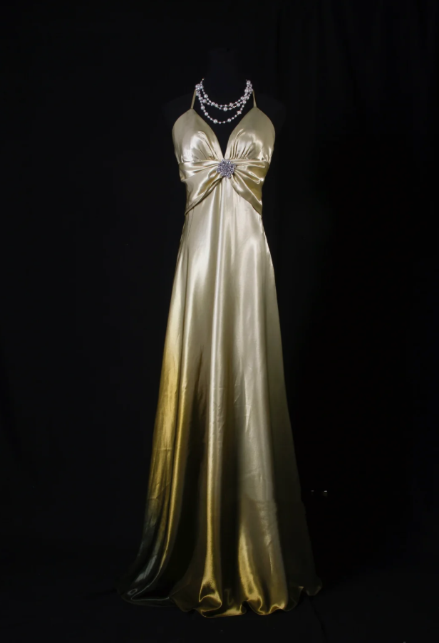 Fashion Halter Satin Mermaid Long Evening Dress Ombre Gold Wedding Guest Dress SP1698