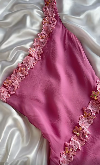 Pretty Pink One Shoulder Chiffon Appliques Short Homecoming Dress Birthday Dress SP3731
