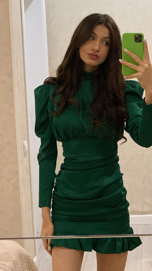 Sexy Green Long Sleeves Party Dress,Green Homecoming Dress  Y5858