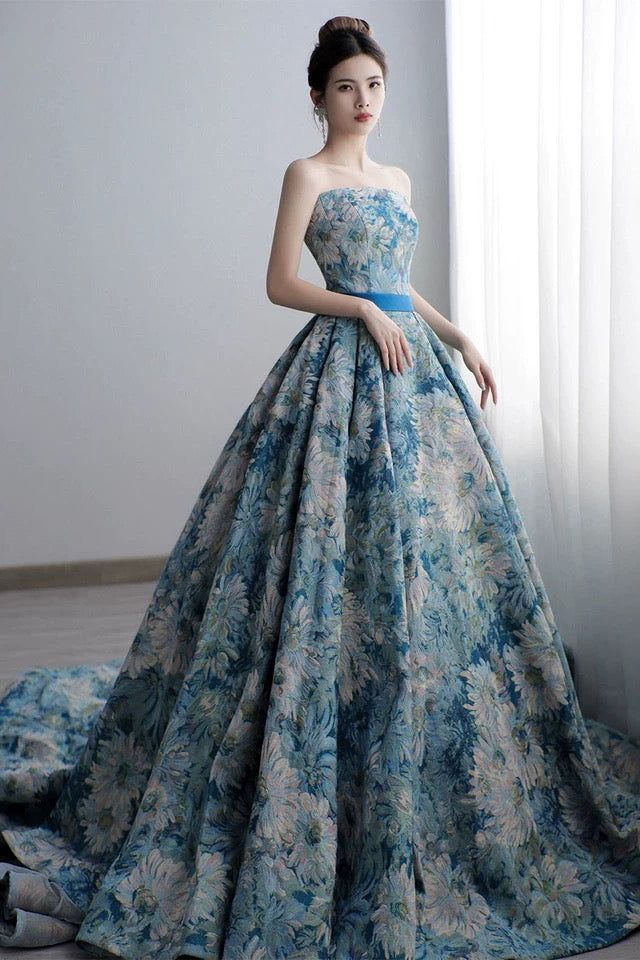 New Style Detachable Sleeve Long Prom Dress,Unique Formal Evening Dress Y6081