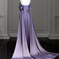 Modest Purple Satin Long Prom Dress,Purple Evening Dress  Y2589