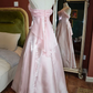 Pink Shimmering Satin Spaghetti Straps Prom Dress Fairy A Line Princess Dress Evening Gown Y7555