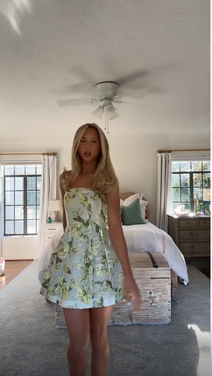 Unique Light Green Satin Print Floral A Line Short Graduation Homecoming Dress,Strapless Short Prom Gown SP3090