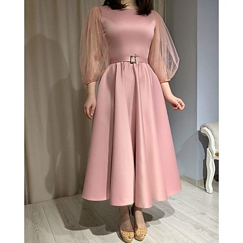 A-Line 3/4 Sleeve Cocktail Dresses Vintage Cocktail Party Dress Formal Evening Dress  Y5690