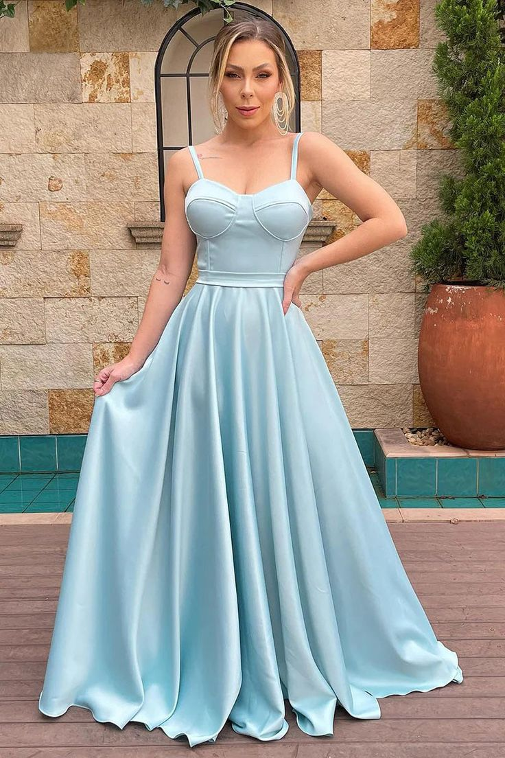 A Line Spaghetti Straps Sweetheart Ruched Long Prom Dress,Bridesmaid Dress Y5944