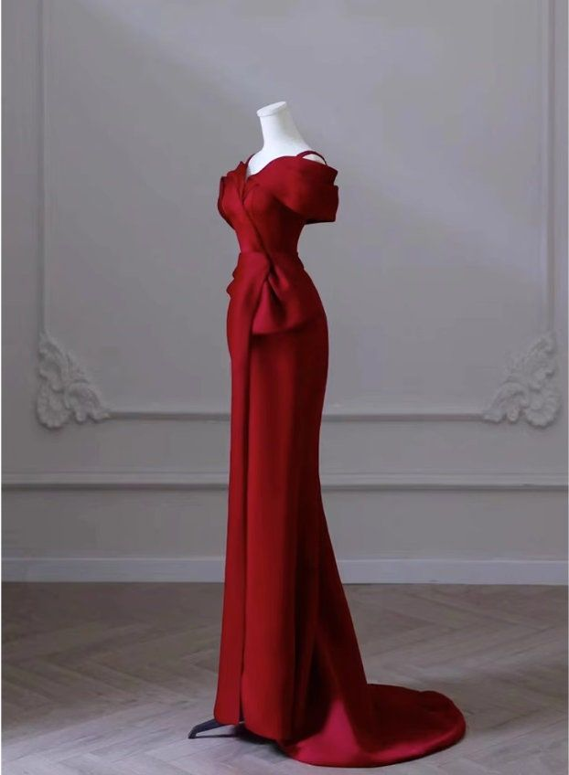 Elegant red evening dress women's dress high-end elegant dress Y6959