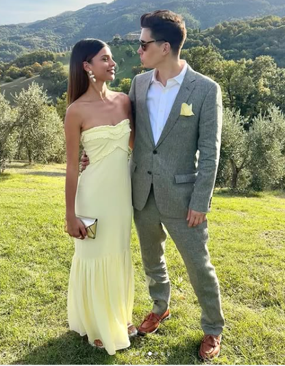 Cute Yellow Strapless Chiffon Ruffles Evening Dress Mermaid Prom Dress Y7896