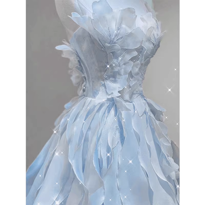 Dreamy Pink Ruffles Princess Dress,Pink Ball Gown Y1971