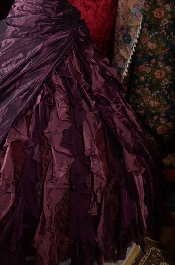 Vintage Sweetheart Neck Tulle Satin Pleated Ball Gown Purple Formal Birthday Quinceanera Dress SP1361