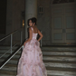 Fashion Pink A Line Long Prom Dress Party Gown Y7549