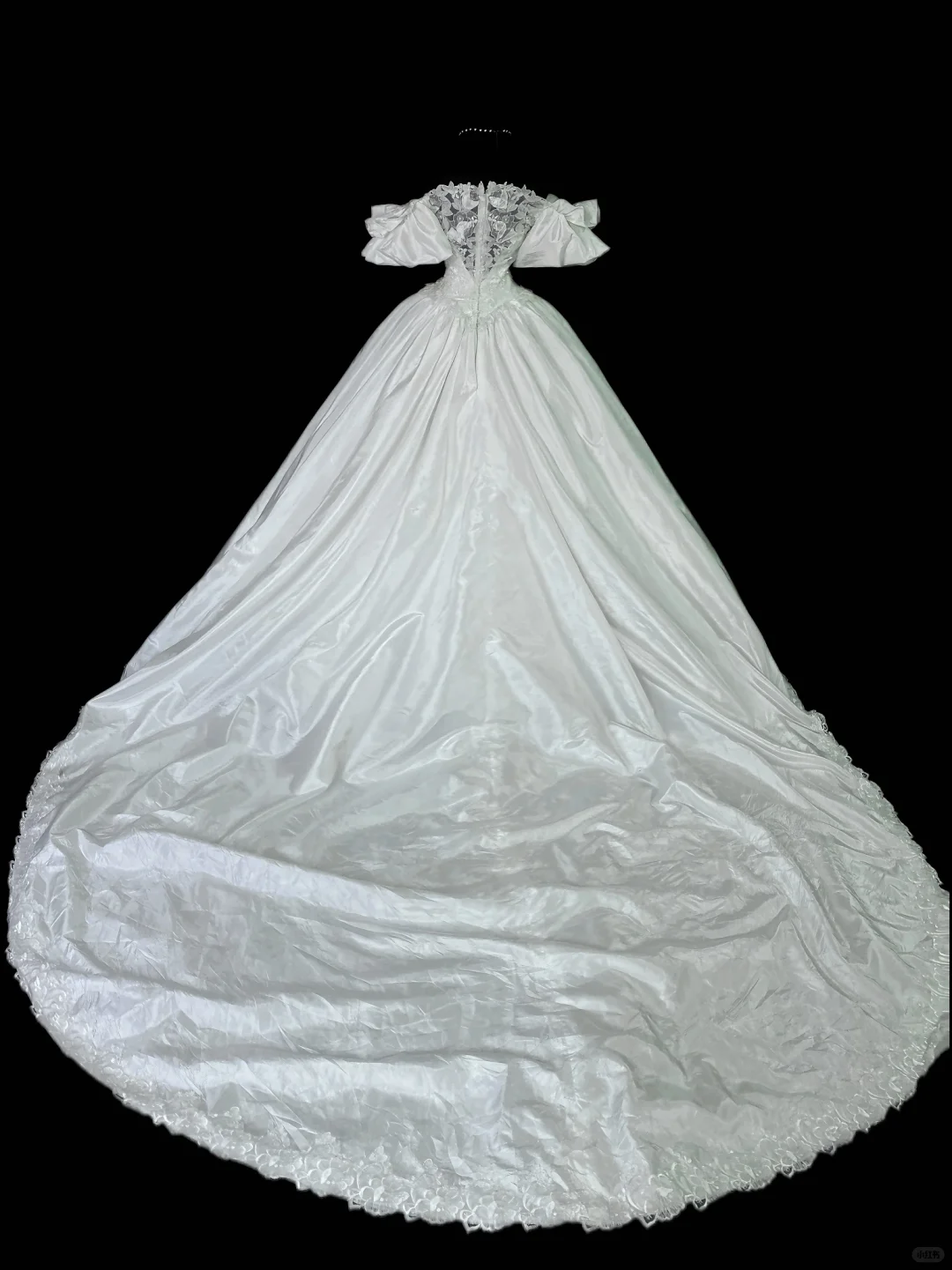 Vintage Off The Shoulder White Satin Lace Long Wedding Dress Bridal Gown SP4040