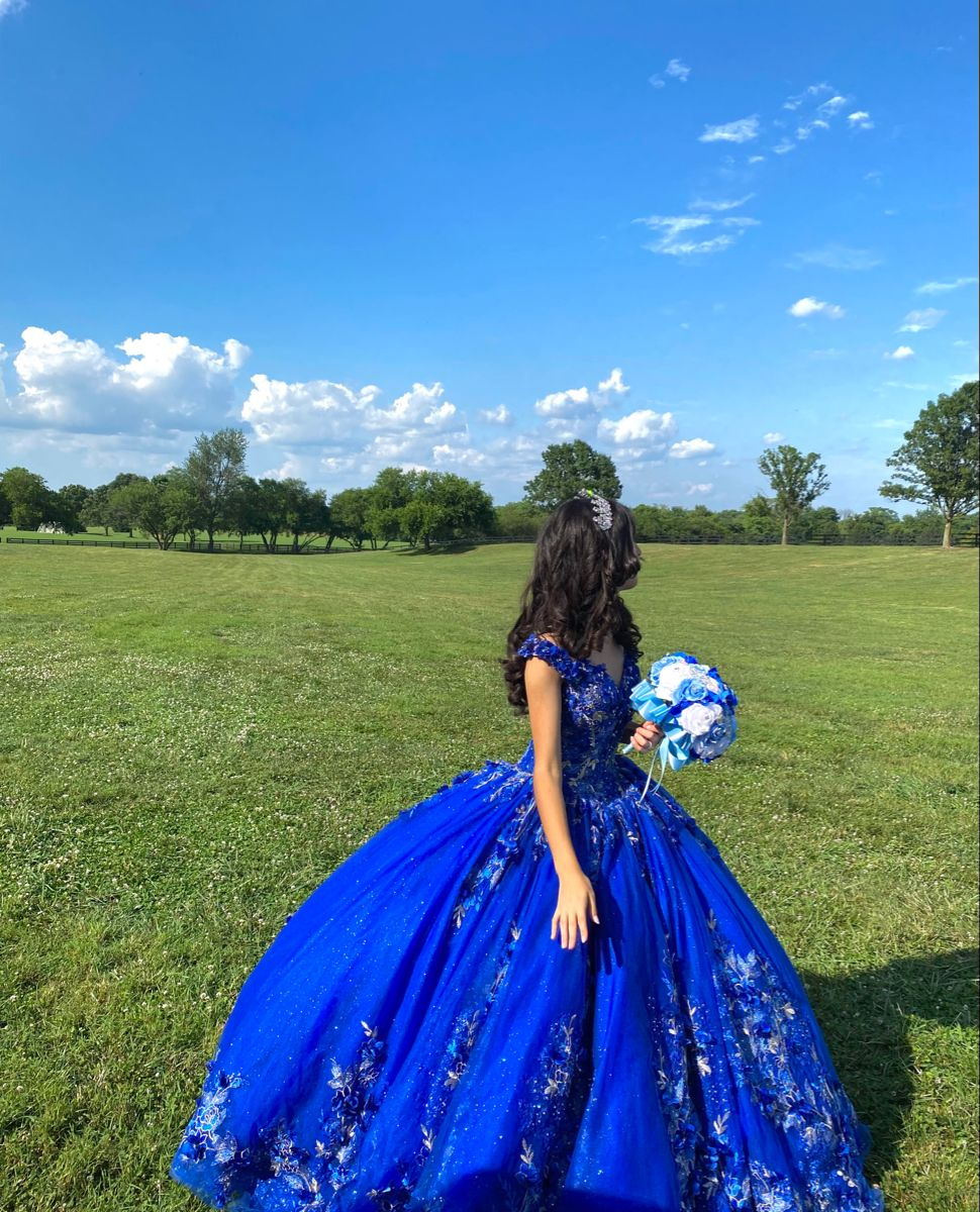 Royal Blue Ball Gown Quinceanera Dresses 3D Flower Sweetheart Sweet 15 16 Prom Party Gowns Y2821