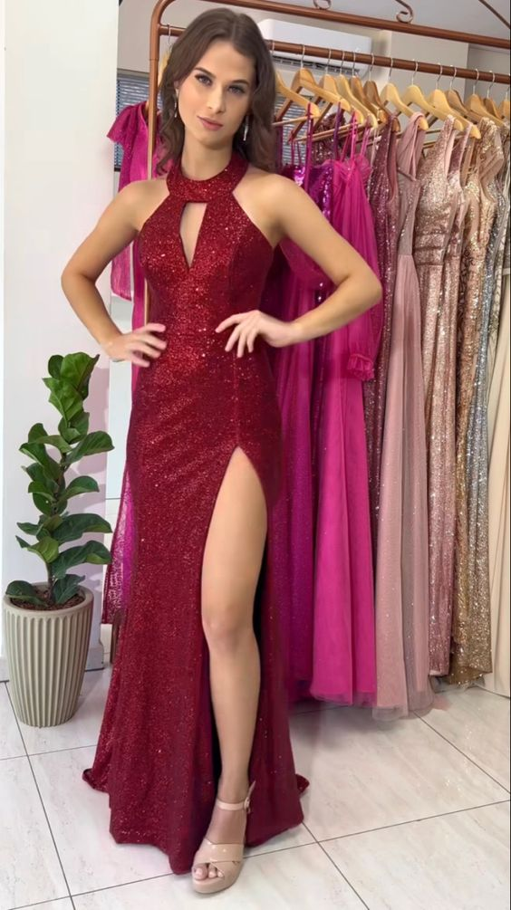 Charming Sheath/Column Prom Dress With Split  Y7052