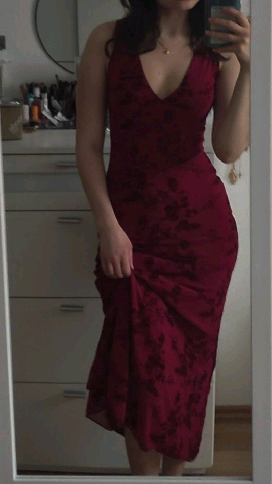 Glamorous V Neck Sleeveless Chiffon Print Floral Sheath Long Party Dress Prom Dresses SP2137