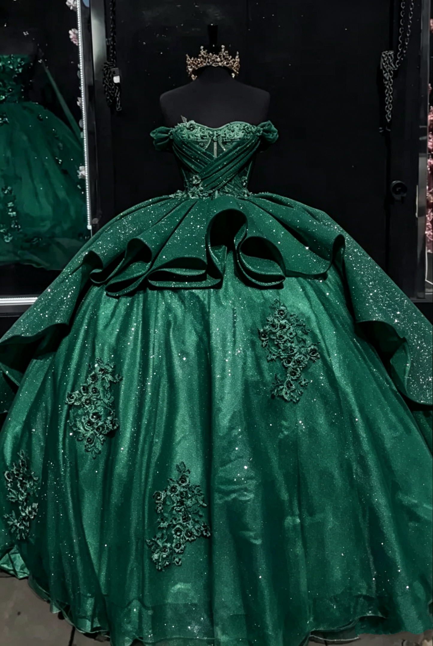 Luxury Quinceanera Dresses Applique Corset Ball Gown Prom Sweet 16 Dress Y4144