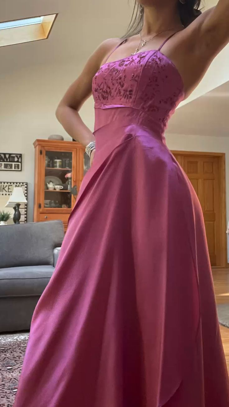 Gorgeous Pink A Line Beaded Prom Dress Long Evening Gown Y7532