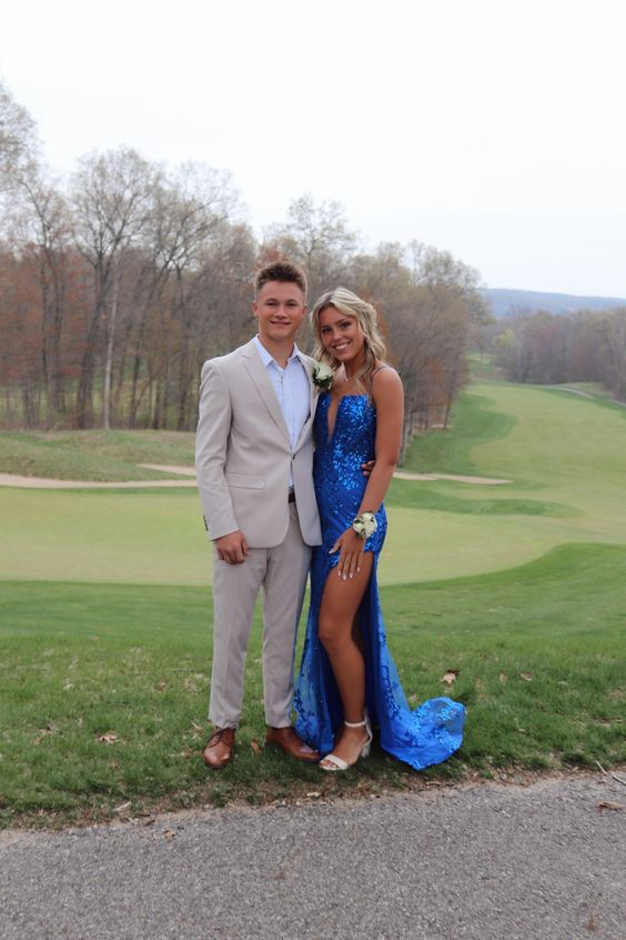 Royal Blue Sheath Prom Dress,Royal Blue Senior Prom Gown Y5985