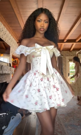 Pretty Off The Shoulder Lace Satin Floral A Line Short 15th Birthday Outfits,Off White Formal Graduation Homecoming Dress SP3208