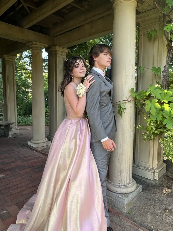 Charming A-line V Neck Long Prom Dress Graduation Dress Y6819