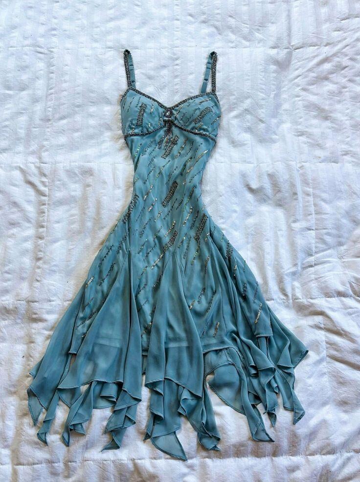 Elegant Blue Spaghetti Straps Chiffon Beaded Short Homecoming Dress Cocktail Dress SP3468