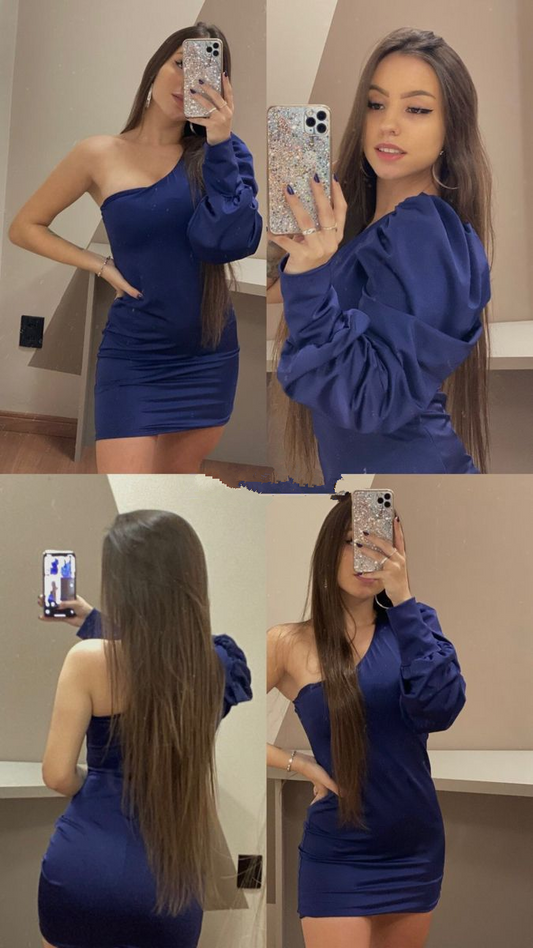 One Sleeve Irregular Neckline Bodycon Dress,Sexy Homecoming Dress,Y2463