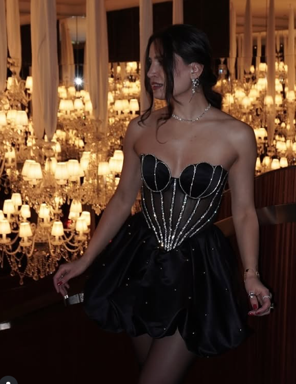 Sparkly Black Strapless A Line Cocktail Dress Homecoming Dress Y8847